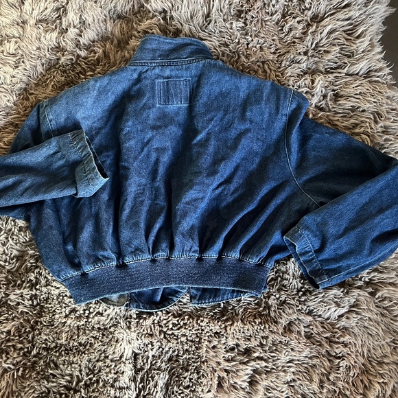 VINTAGE 80's Brown's Blue Jeans DENIM Bomber Jacket RARE! - Picture 8 of 9
